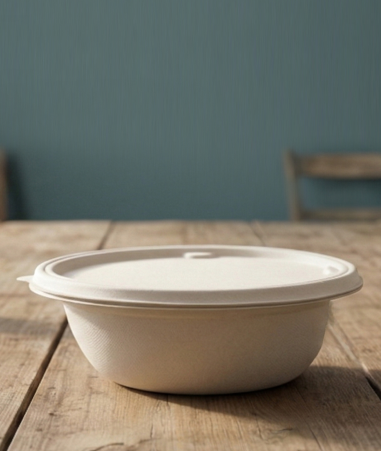 32oz Round Container with Bagasse Lid